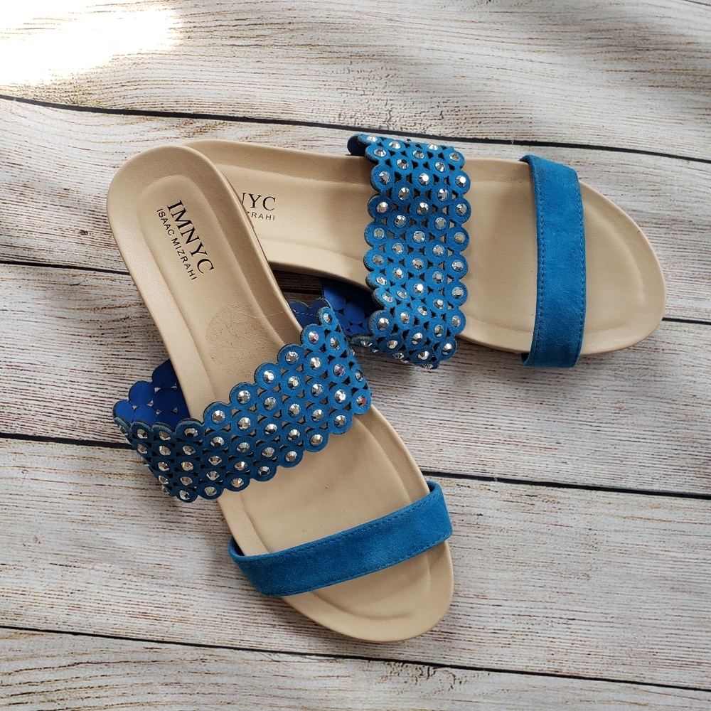 **3 for $30**  Blue suede like material slides